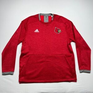 adidas baseball Louisville Cardinals Crew Sweatshirt red with Gray Trim